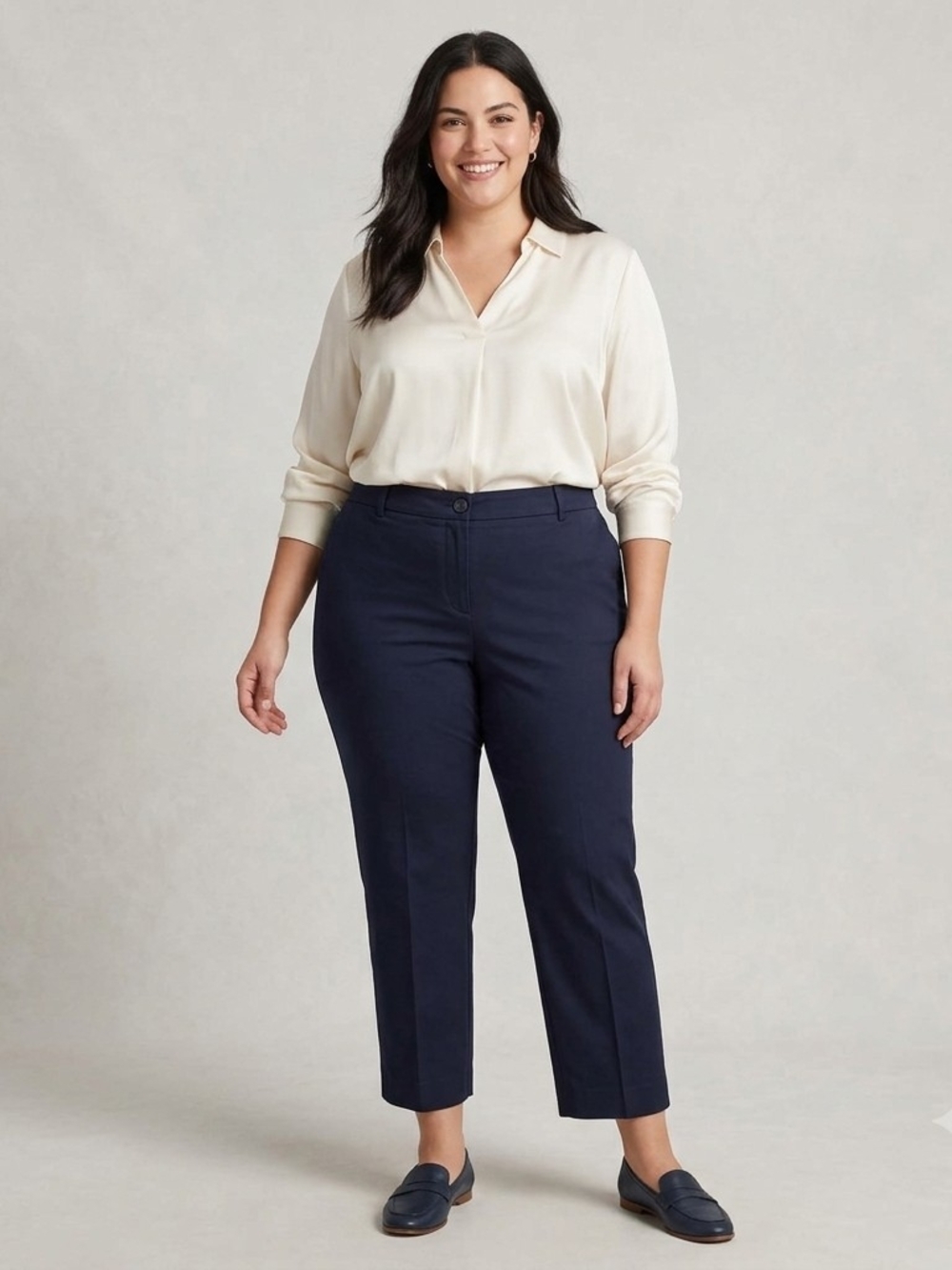 Talbots The Perfect Crop Tailored Straight-Leg Dress Pants in Navy Size 16WP